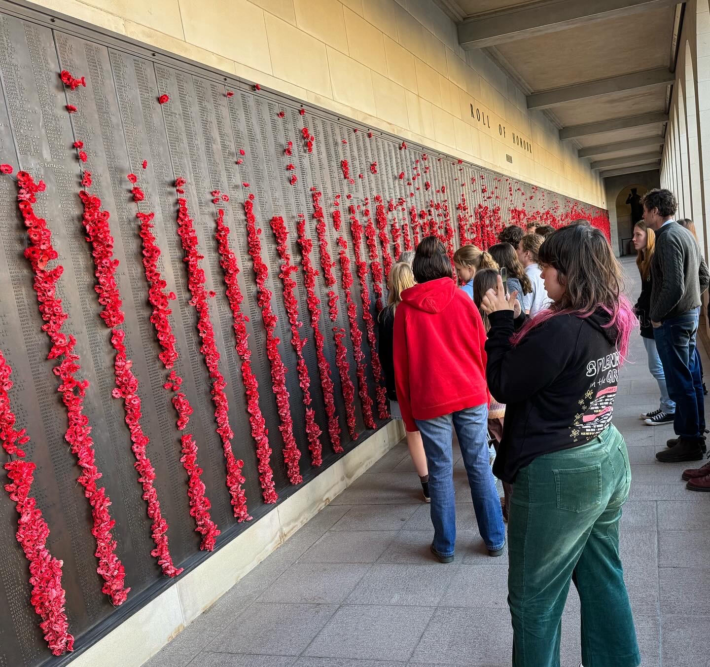 Poppy memorial wall at the Australian War Memorial, Canberra