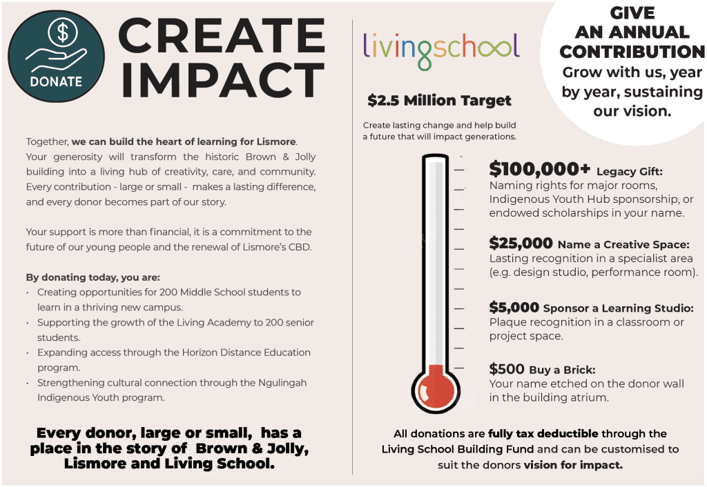 Donate to Lismore's Legacy by supporting Living School