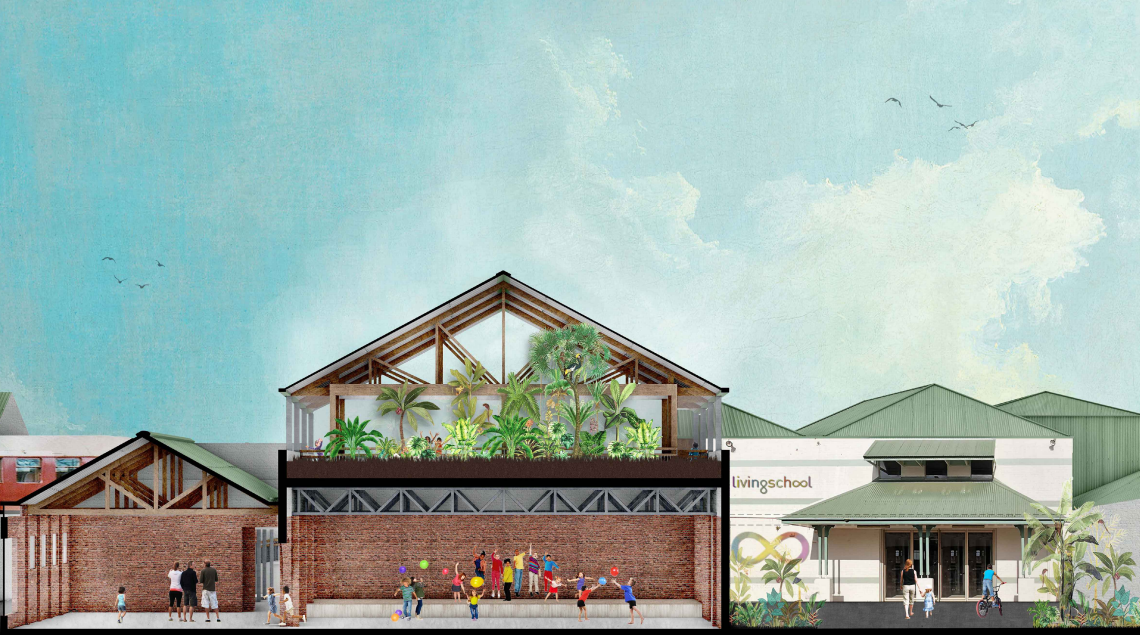 Middle School campus render - Brown & Jolly