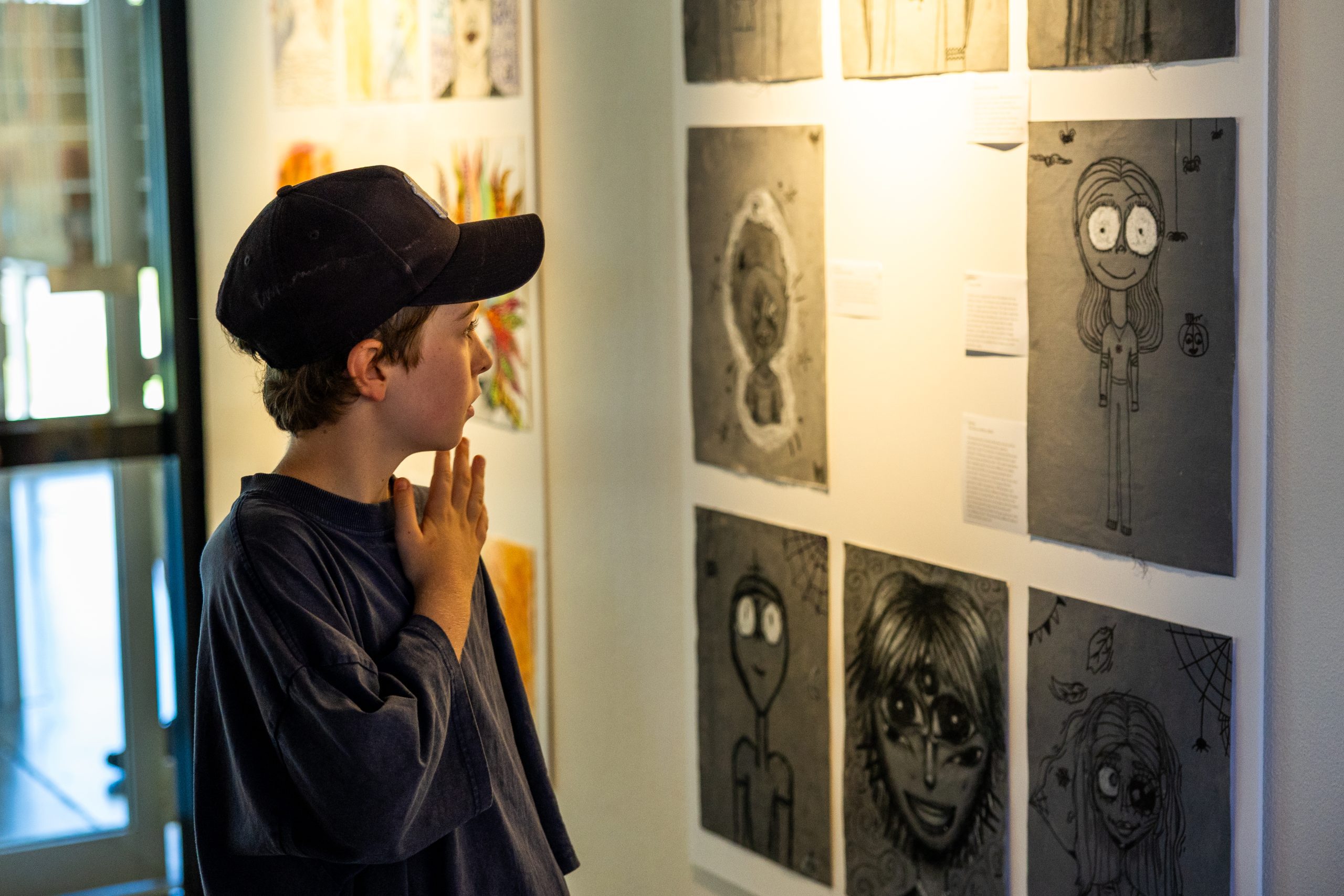 Student presenting at a Learning Exhibition